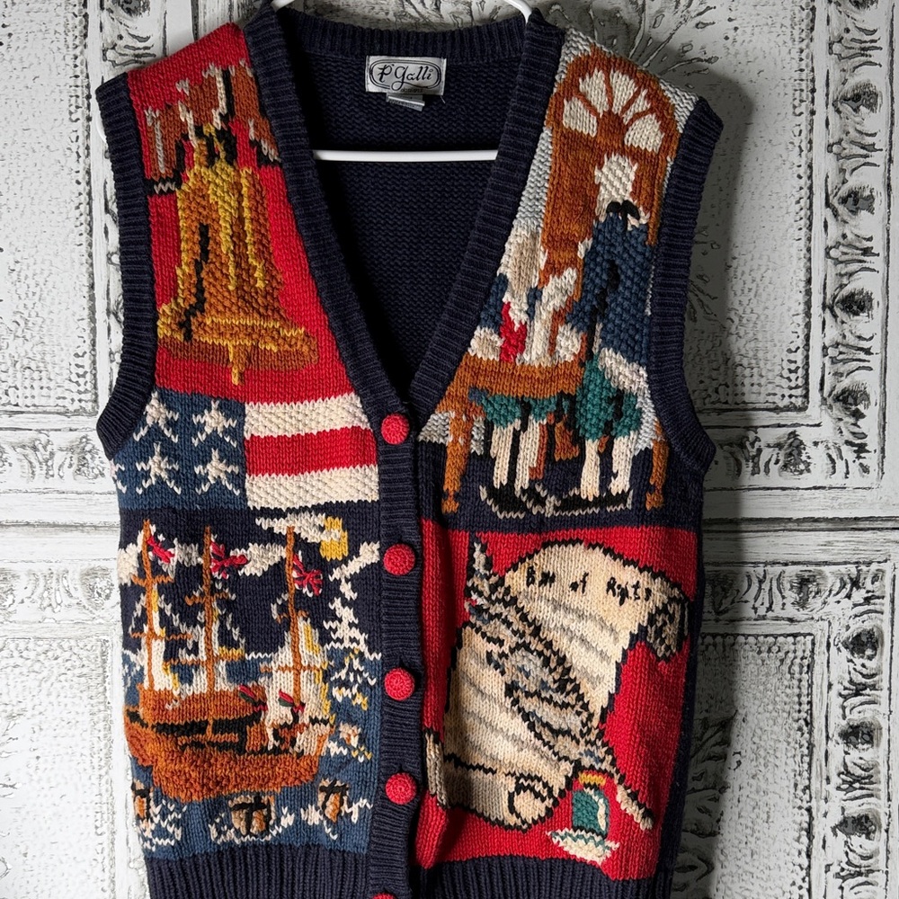 Vtg Cardigan Vest
